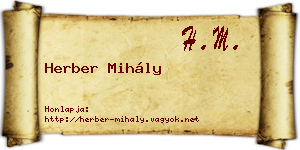 Herber Mihály névjegykártya